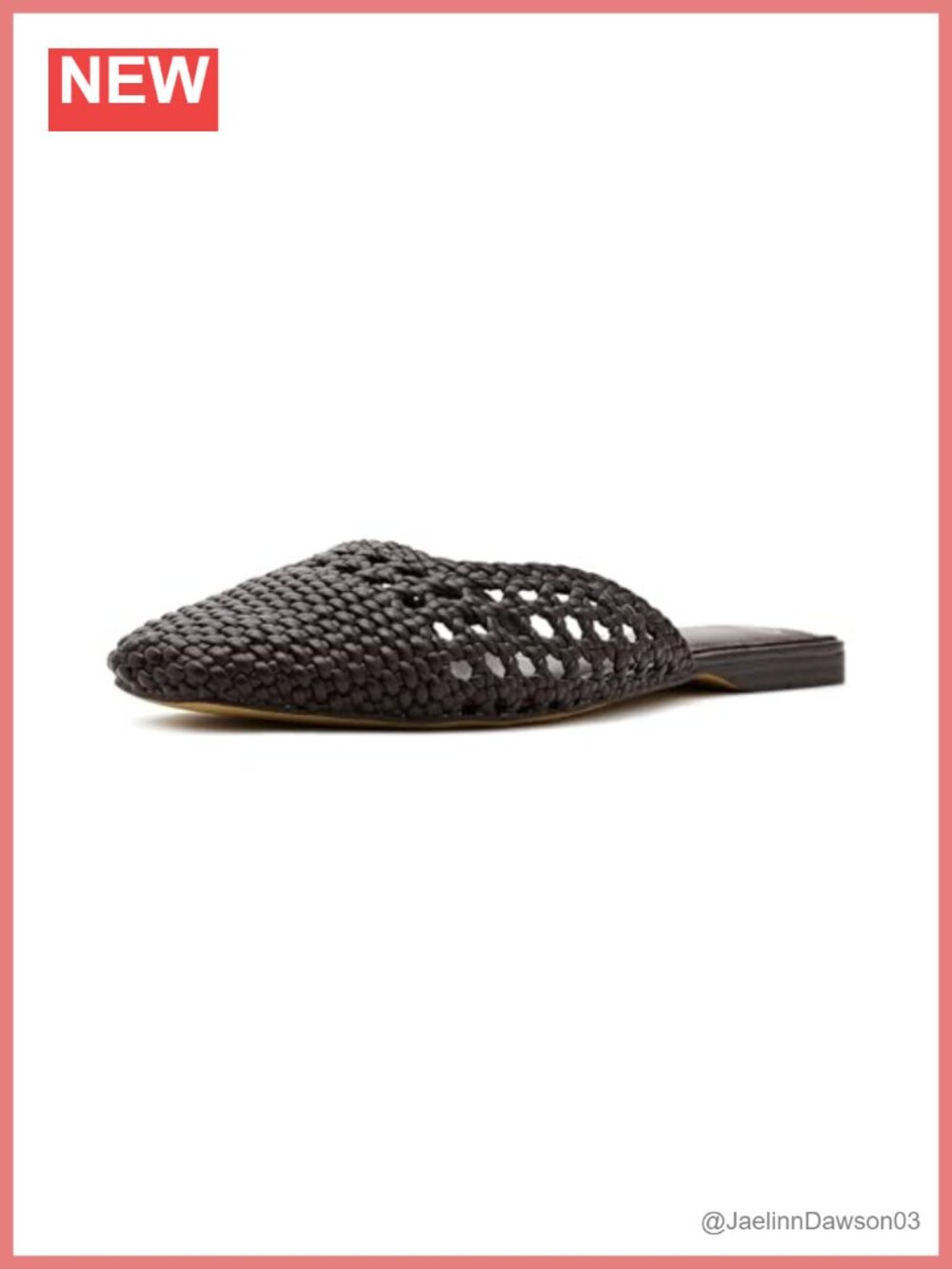 Sam Edelman Nola Woven Square Toe Slip-On Mule Slide Flat Heel Leather Women's